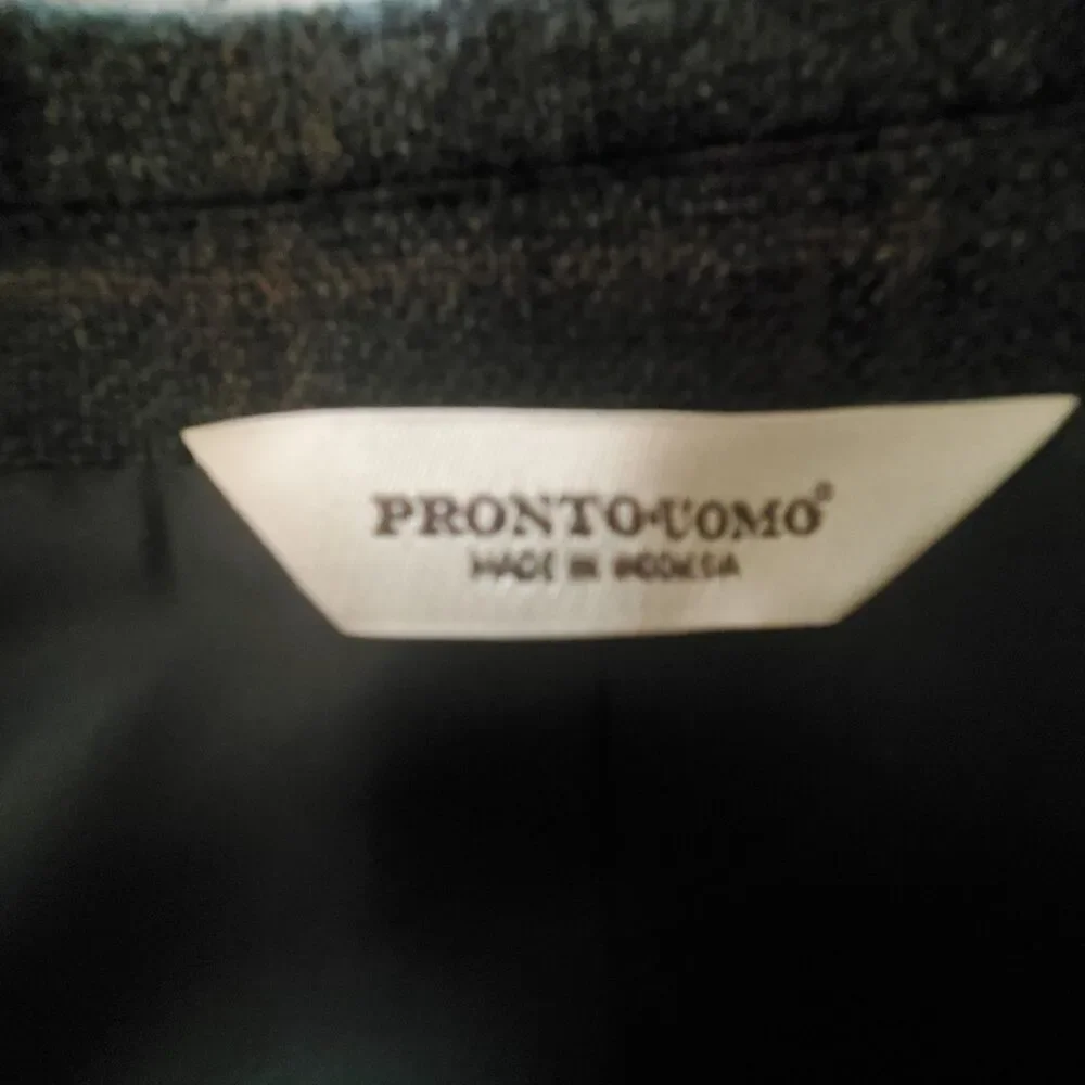 Pronto Uomo Platinum 100% Wool Mens 48L Blazer Suit Jacket Sport Coat Brown Grey